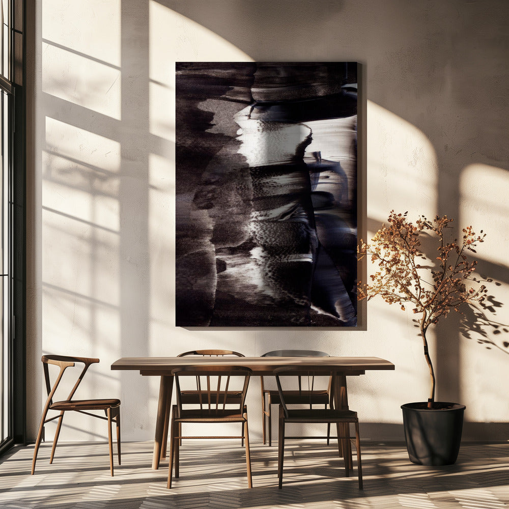 Monochrome texturen en vloeiende penseelstreken | Canvas