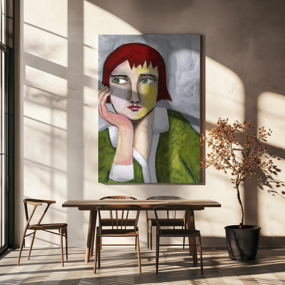Denkende dame | Canvas