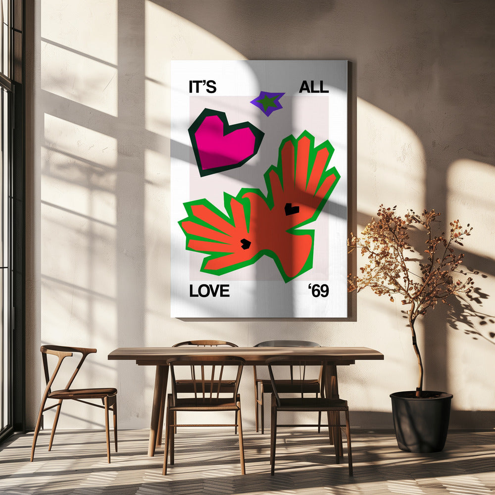 Het is allemaal liefde '69 Bird Orange | Canvas