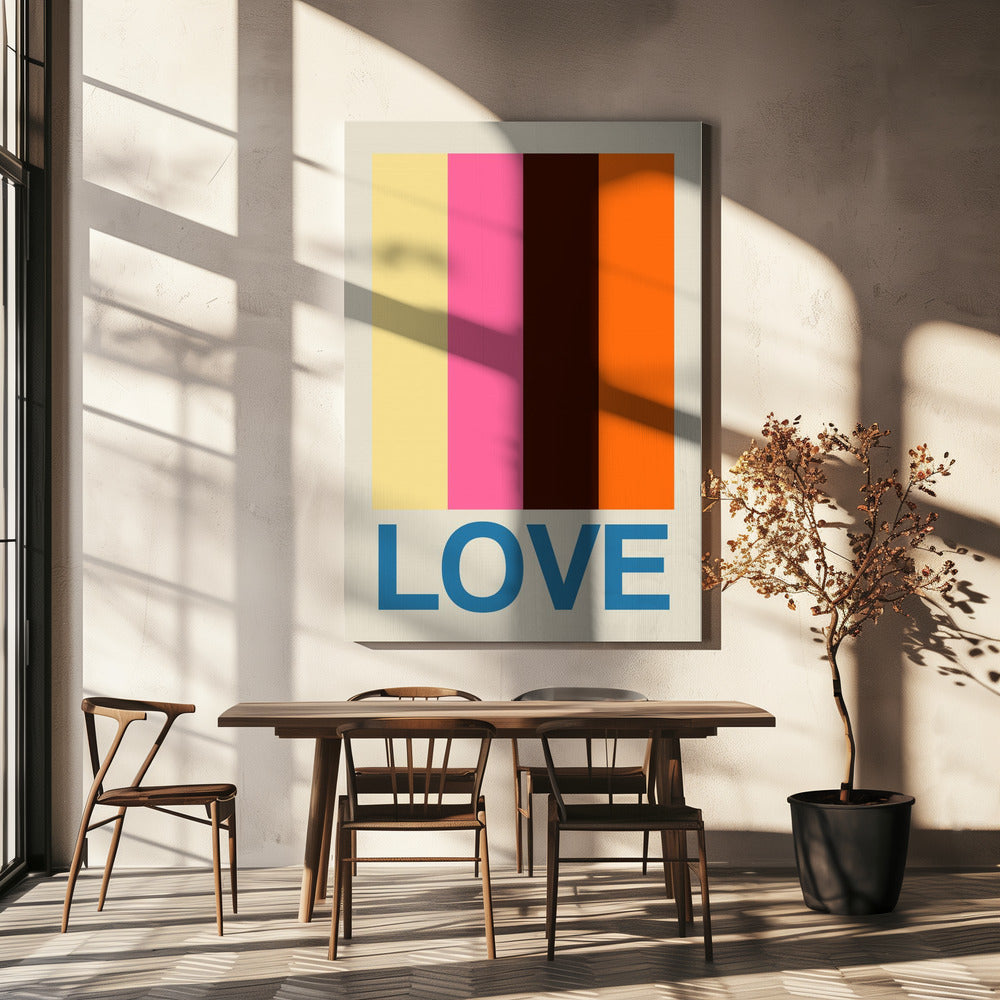 Retro Stripe LOVE Zomerfruit | Canvas