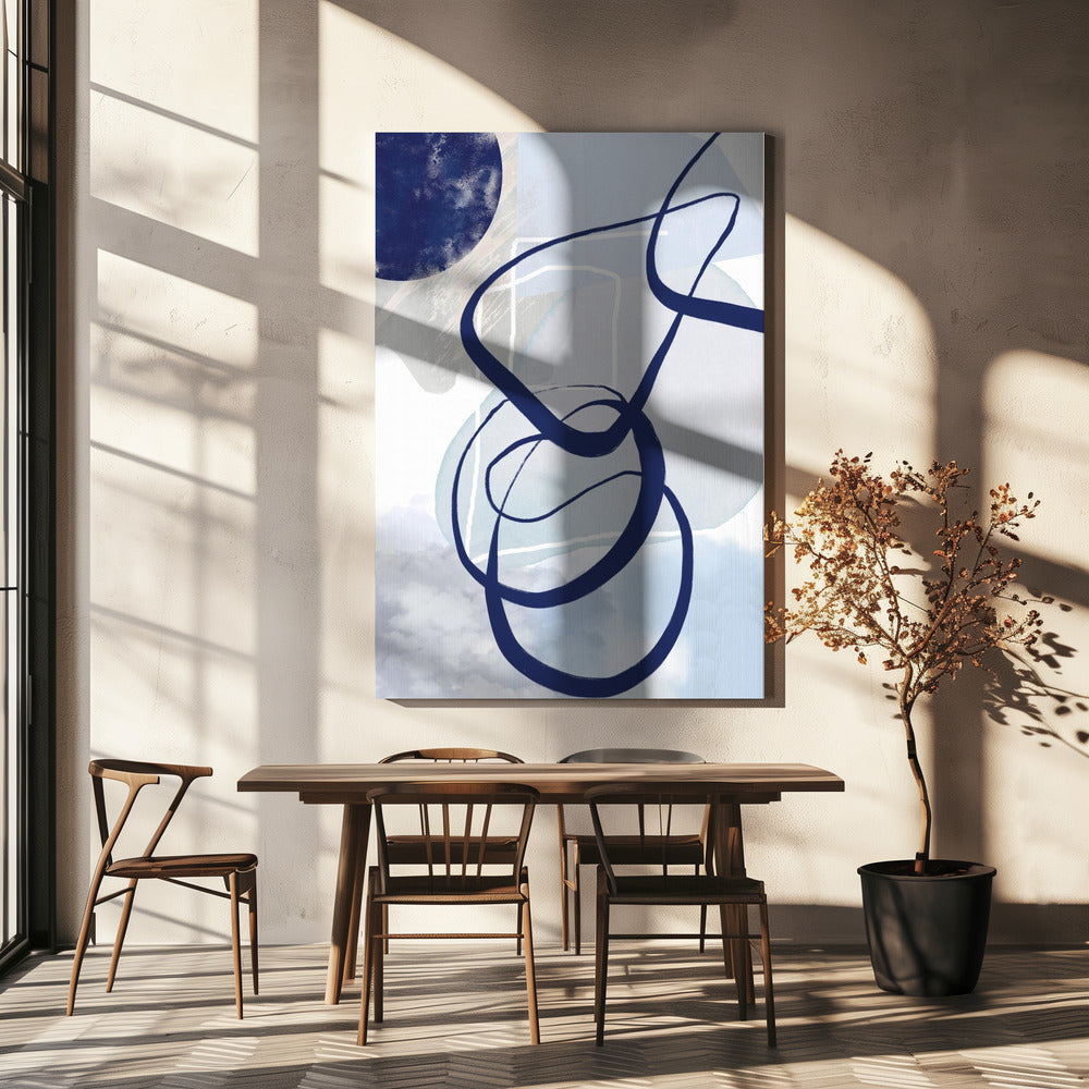 Lijnen van Blauw-2 | Canvas