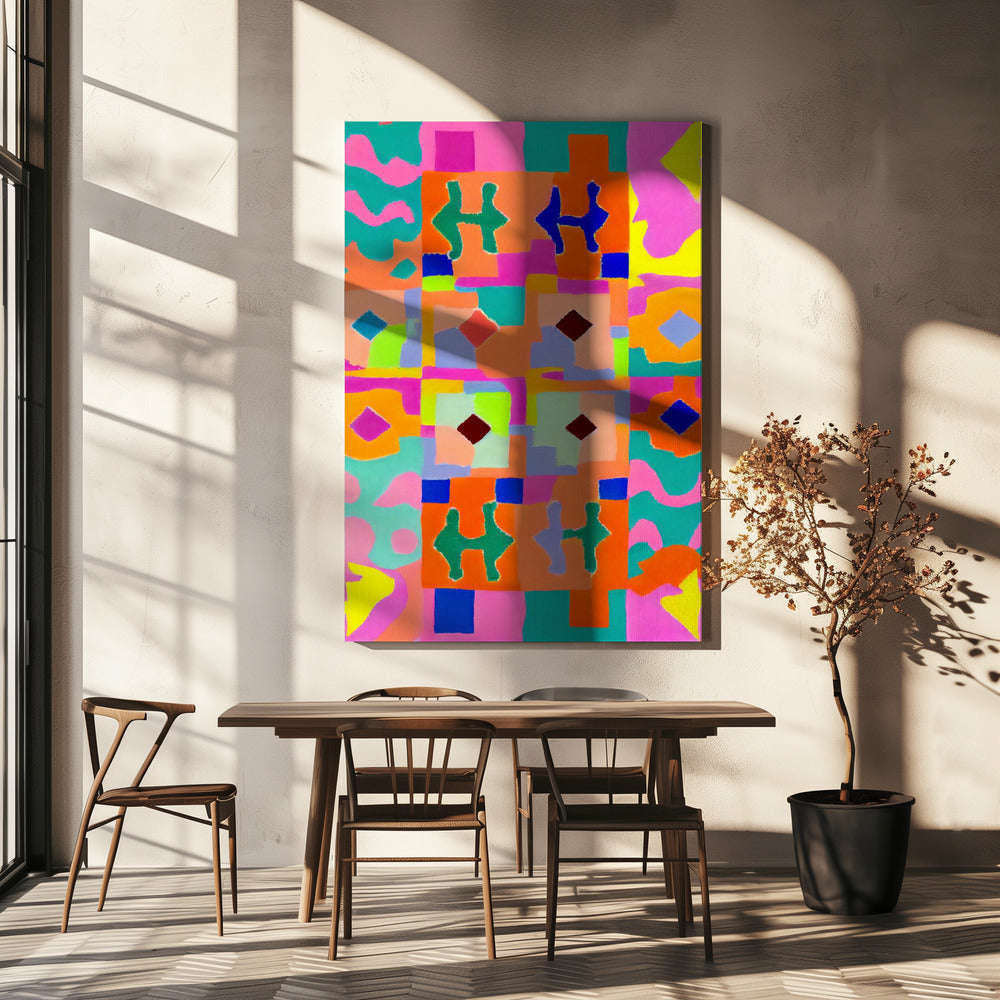 Levendig geometrisch wandtapijt | Canvas
