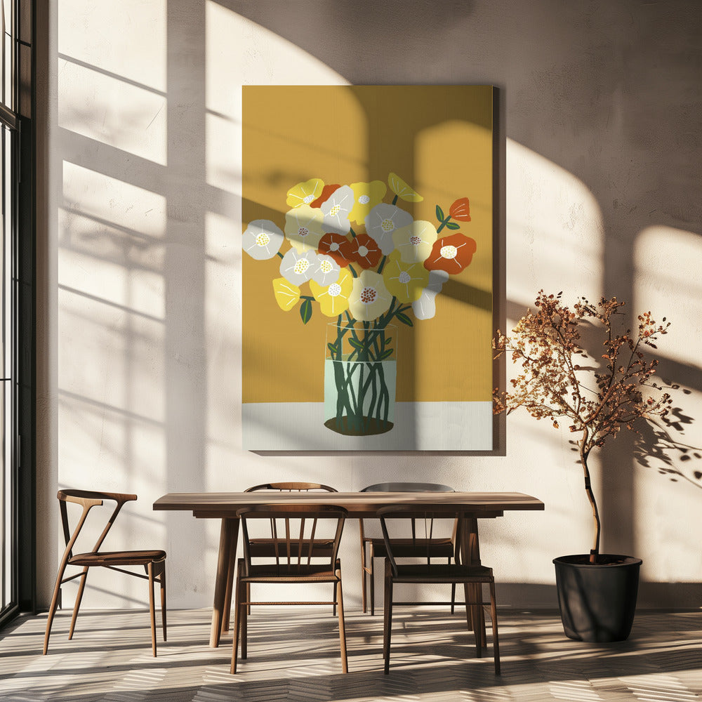Vaas met bloemen | Canvas