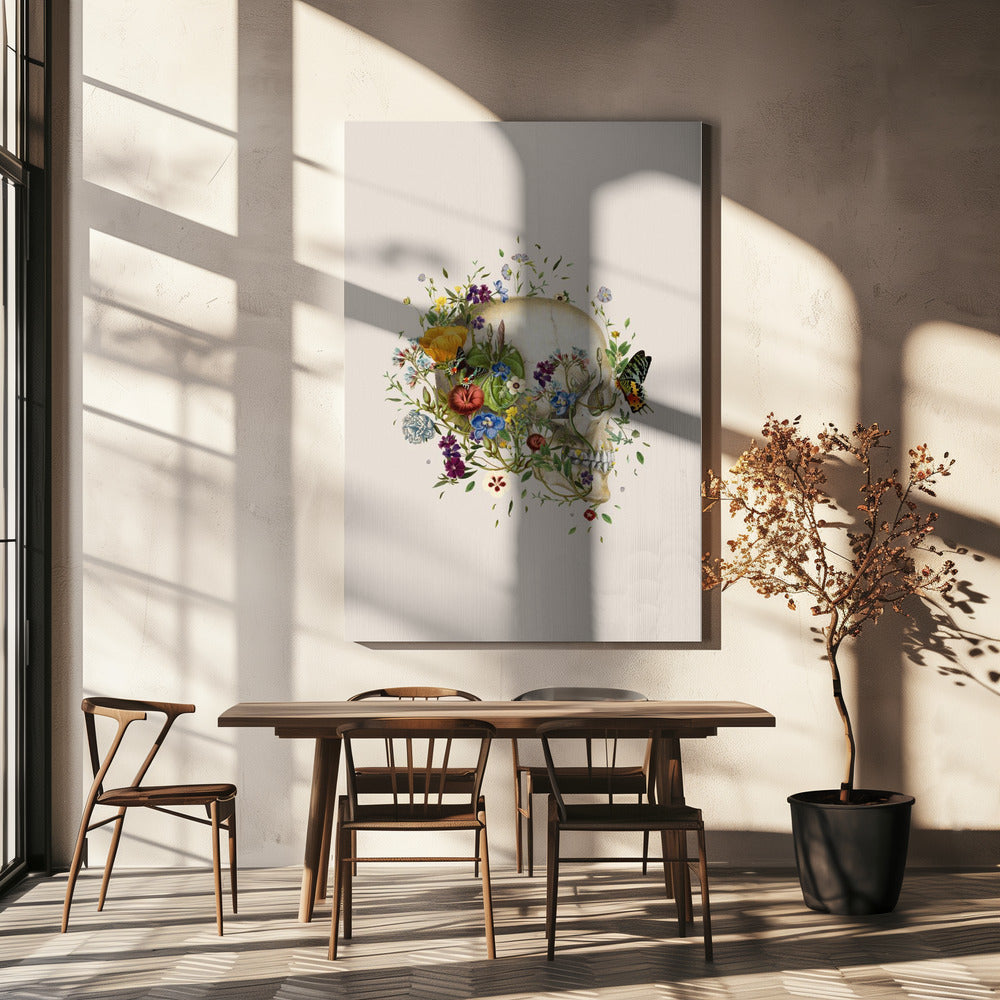Bloemenschedel | Canvas