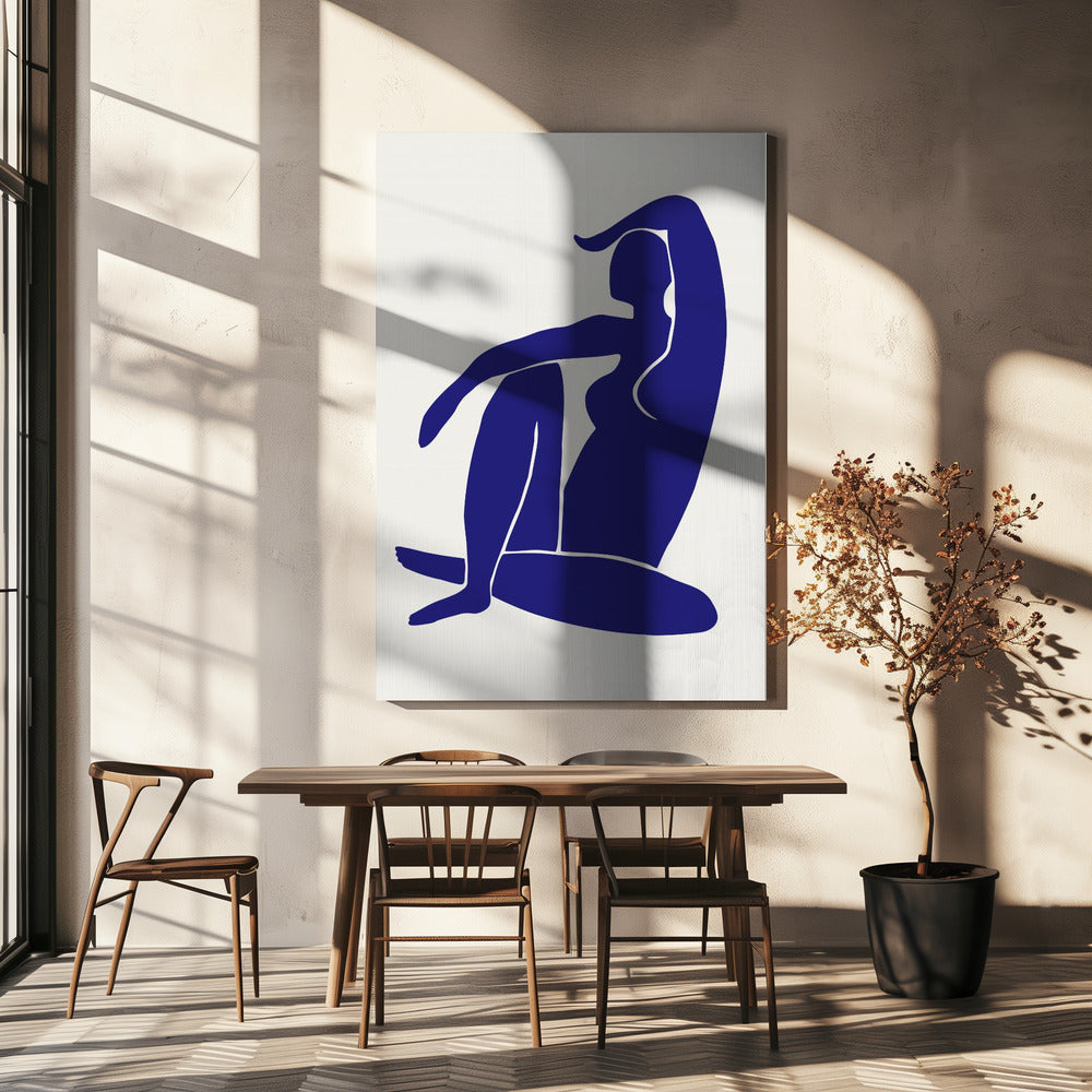 Figuur Blauw | Canvas