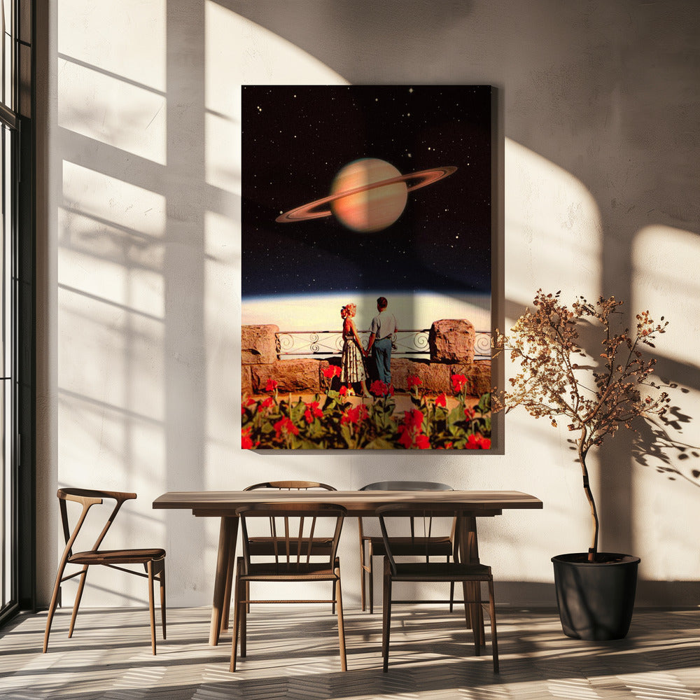 Geliefden in de ruimte | Canvas