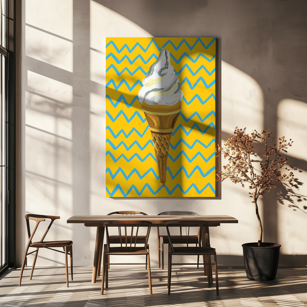 IJs Geel Zigzag | Canvas
