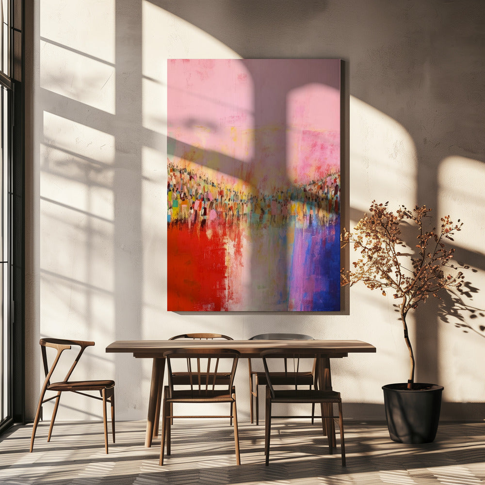 Kleurrijke bijeenkomst | Canvas