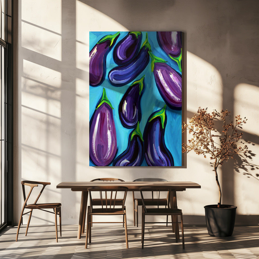 Aubergines Regen | Canvas