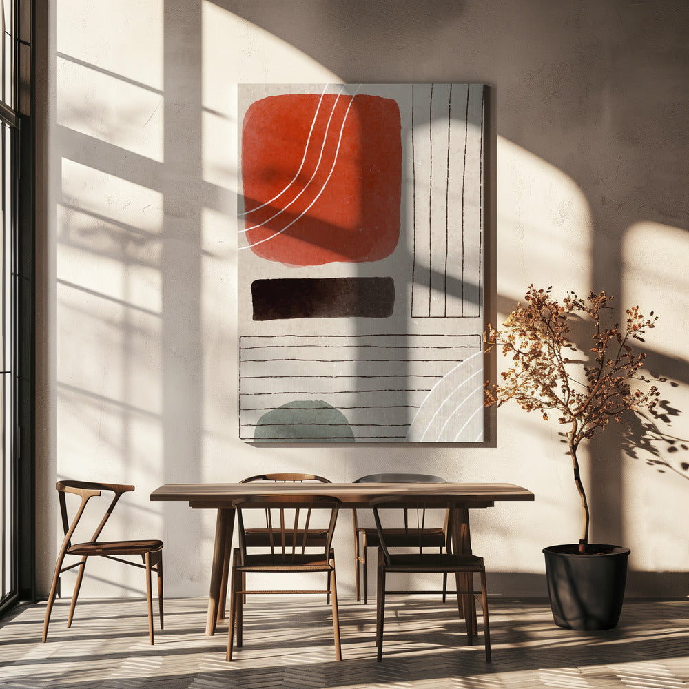 Oranje Minimale Vormen #1 | Canvas