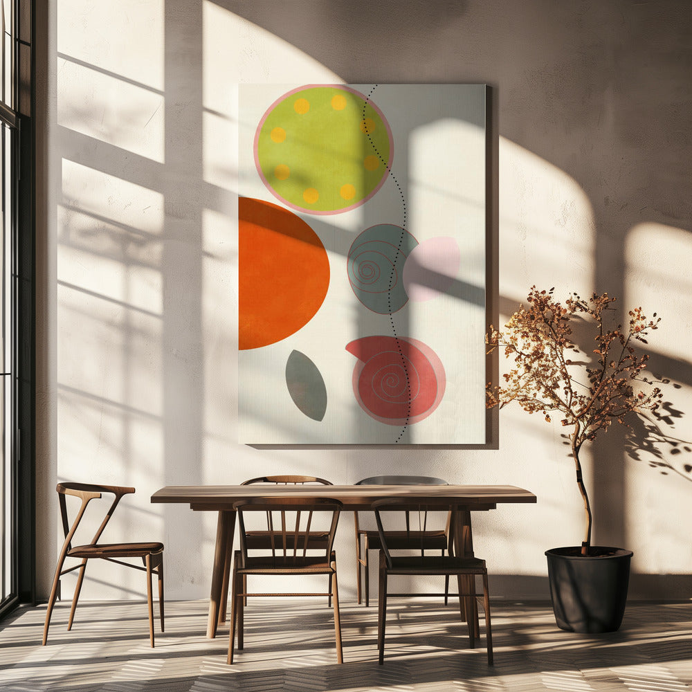 Vriendelijke kleuren Hilma 1 | Canvas