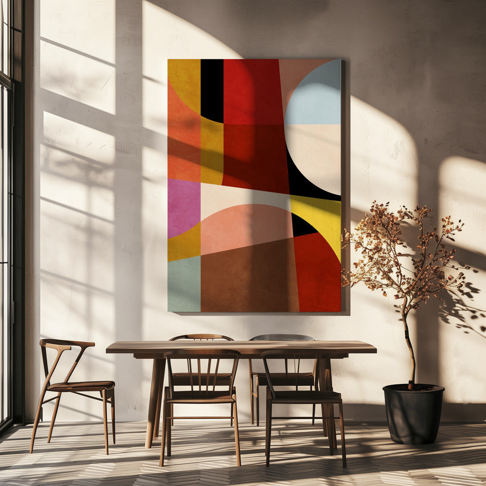 Warme kleuren Bauhaus Geometry2 | Canvas