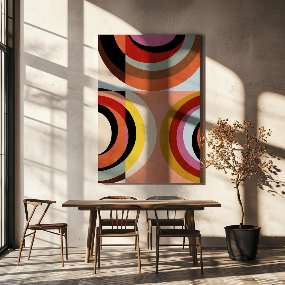 Warme kleuren Bauhaus Geometry3 | Canvas