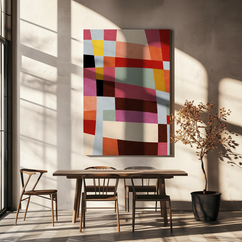 Warme kleuren Bauhaus Geometry4 | Canvas