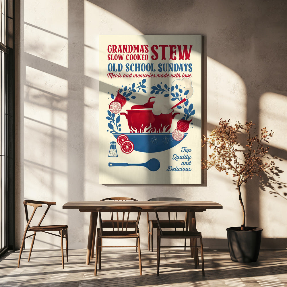 Oma's stoofpot keukenprint | Canvas