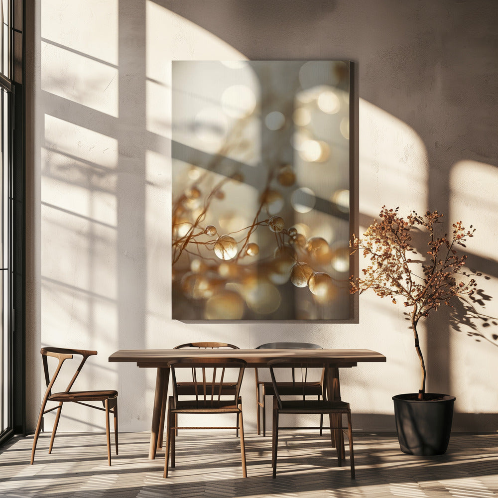 Gouden Glow Druppels | Canvas