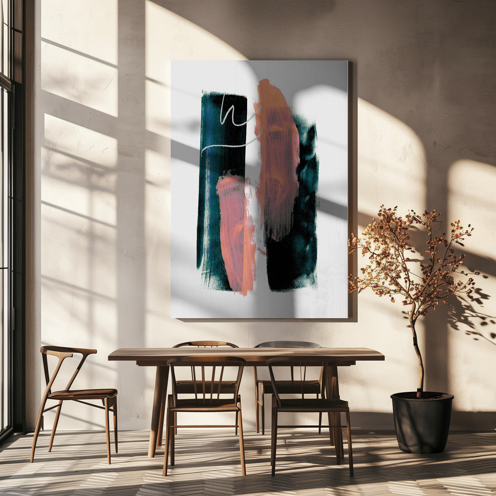 Abstracte penseelstreken 3x A1 | Canvas