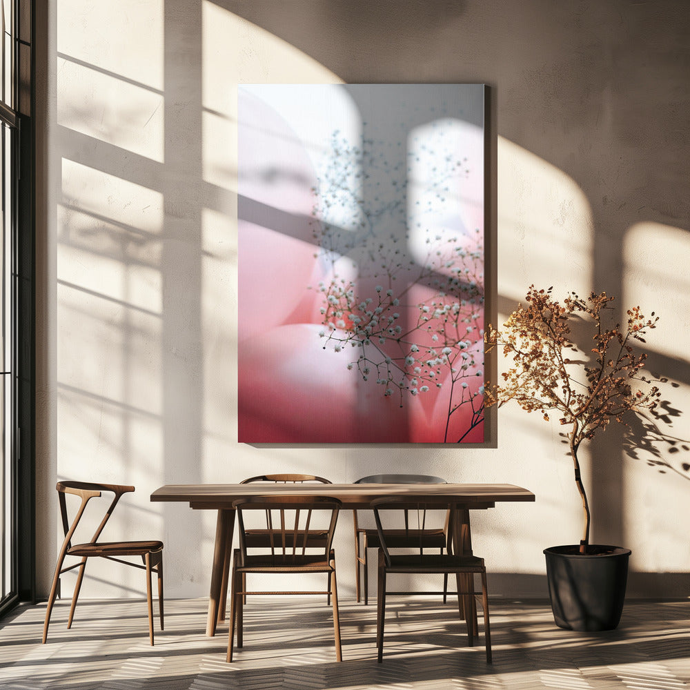 Delicate ballonnen met bloem | Canvas