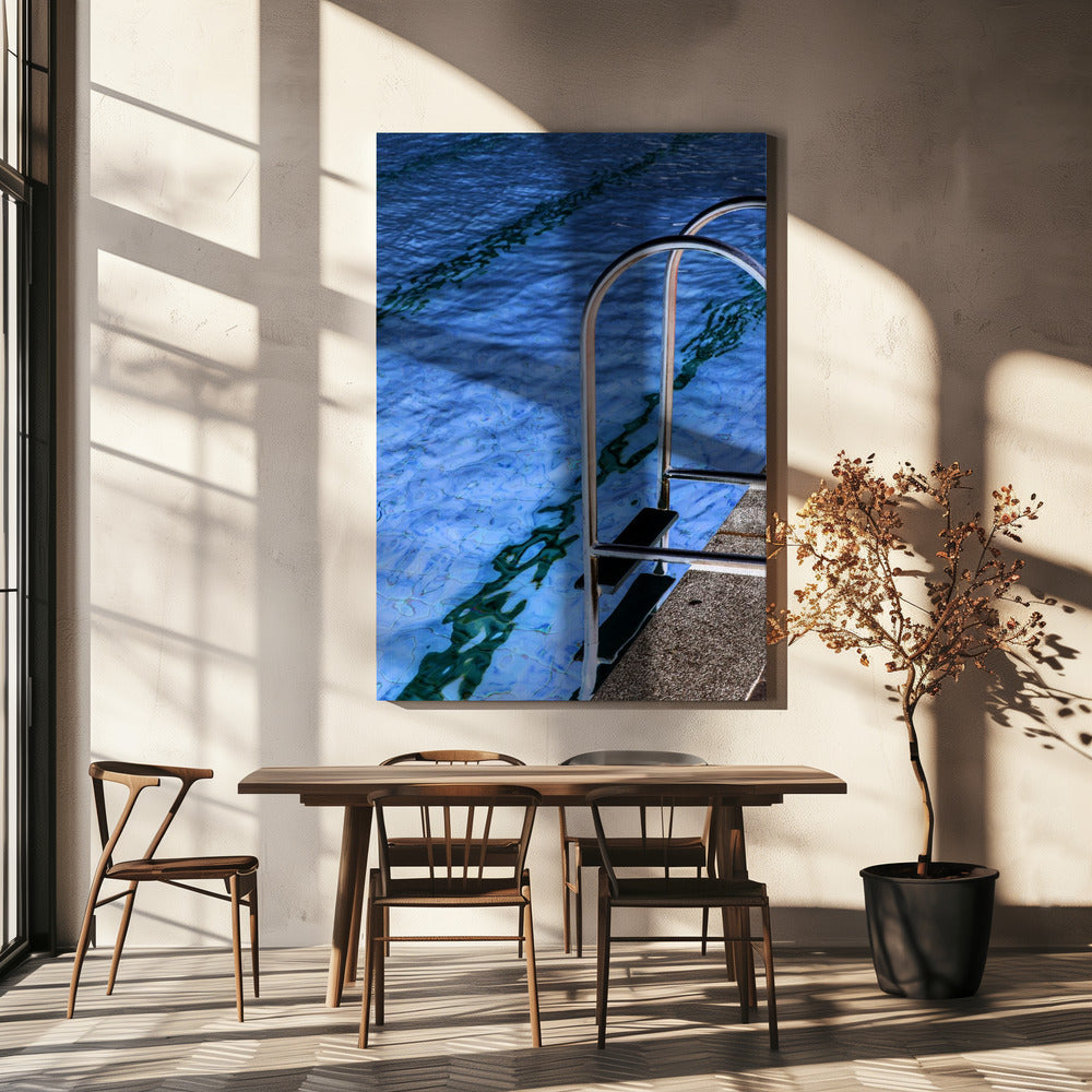 Reflecties aan het zwembad | Canvas