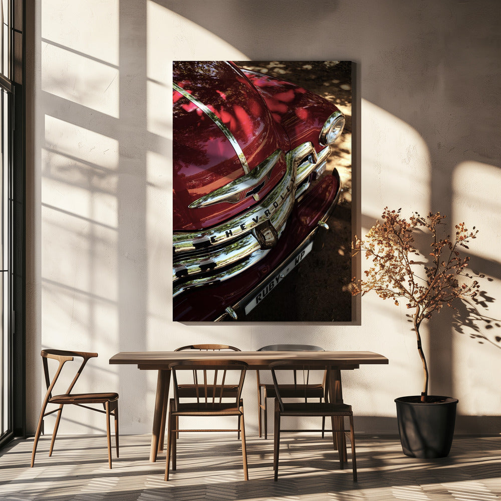 Robijnrode reflectie | Canvas