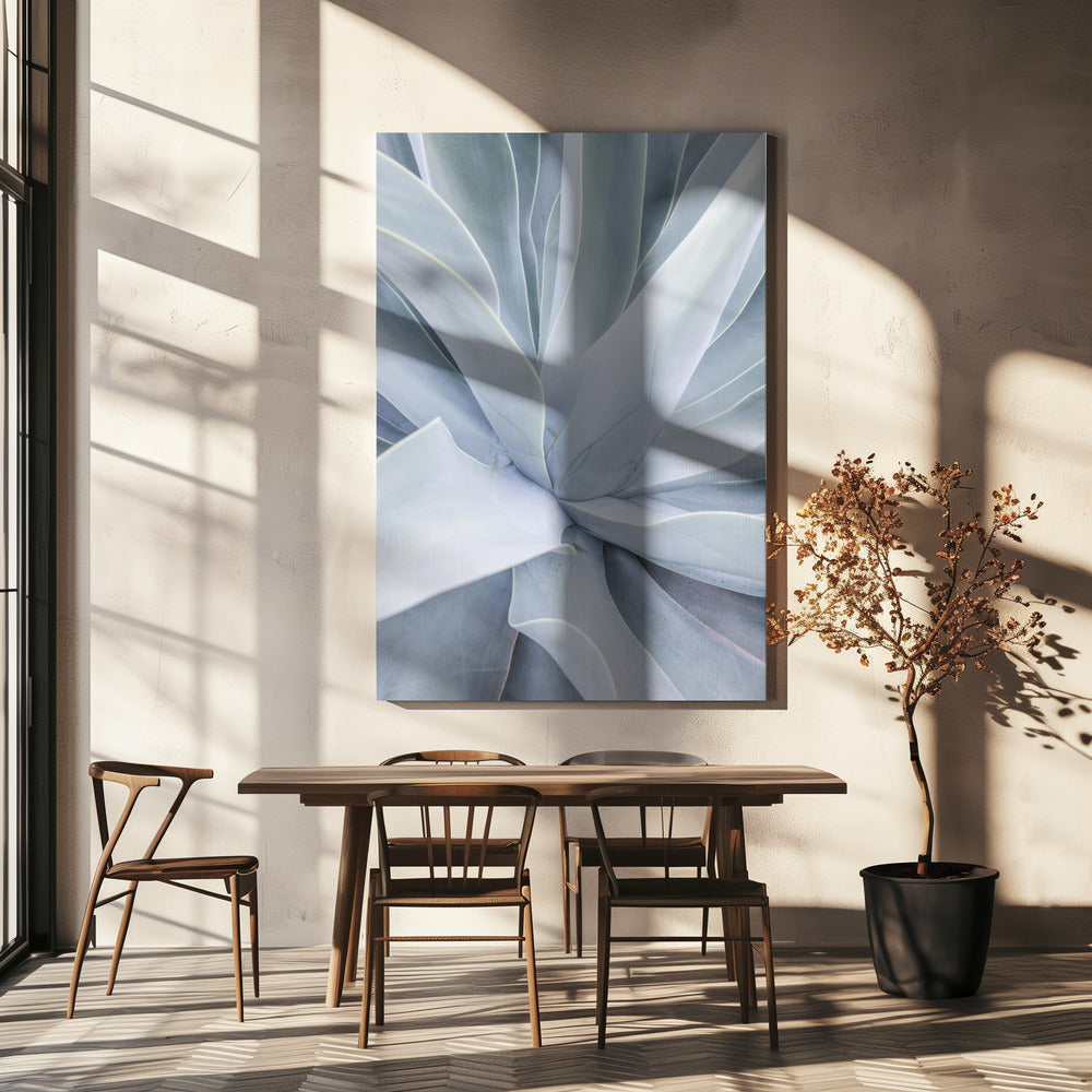 Zilveren succulente werveling | Canvas