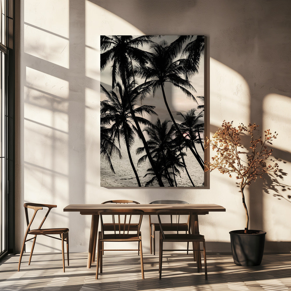Silhouetten bij zonsondergang | Canvas