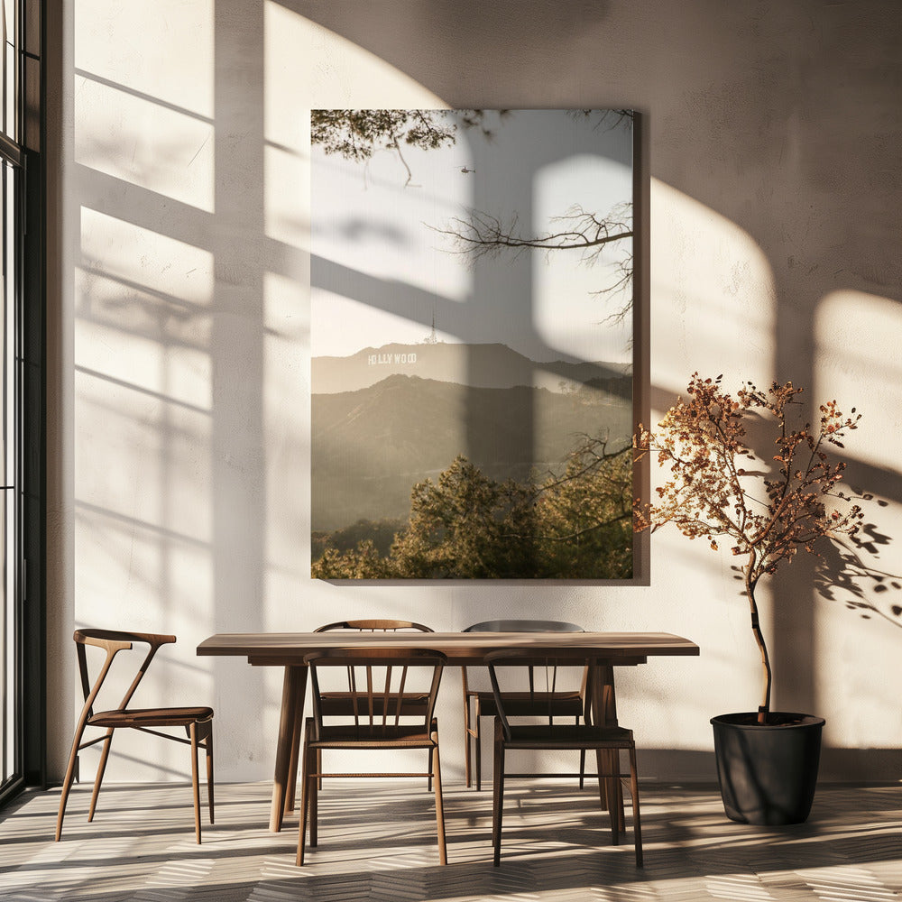 Zonsondergang boven Hollywood | Canvas