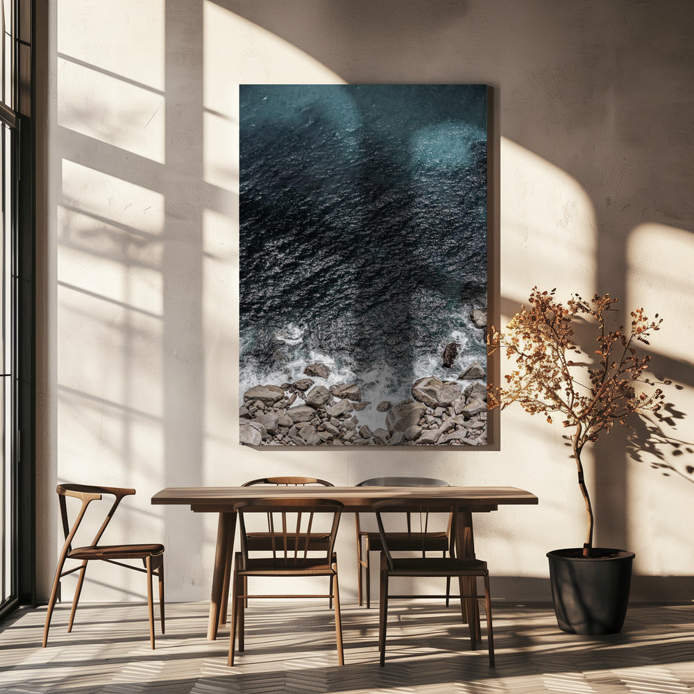 Golven van de rotsachtige kustlijn | Canvas