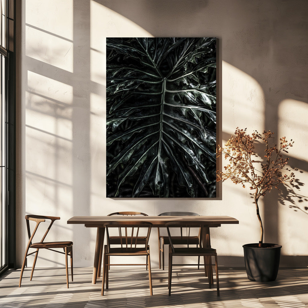 Donkere blad elegantie | Canvas