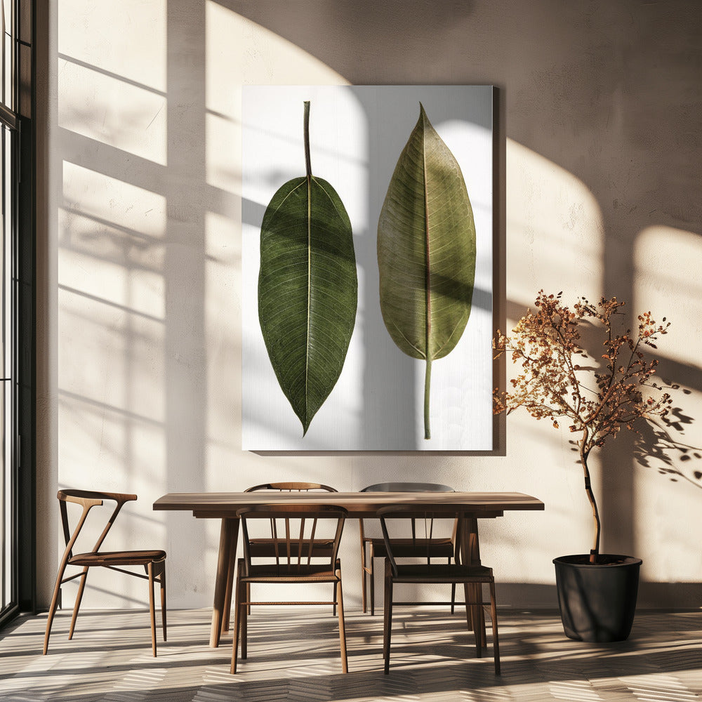 Elegantie met twee bladeren | Canvas
