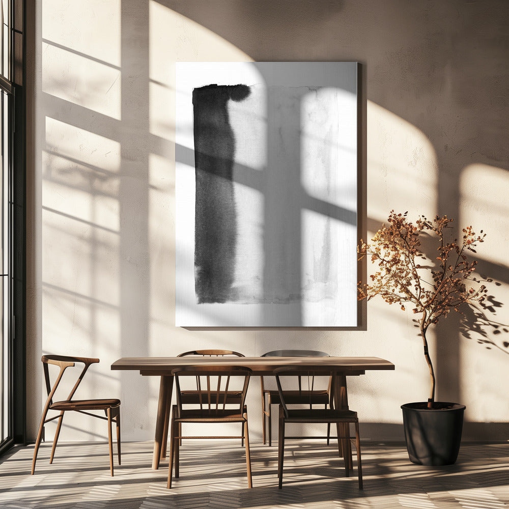Monochrome stroom | Canvas