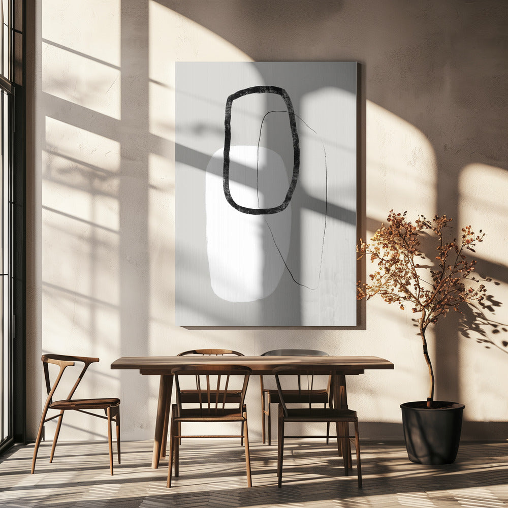 Simple Black and White Geometric Shapes | Canvas