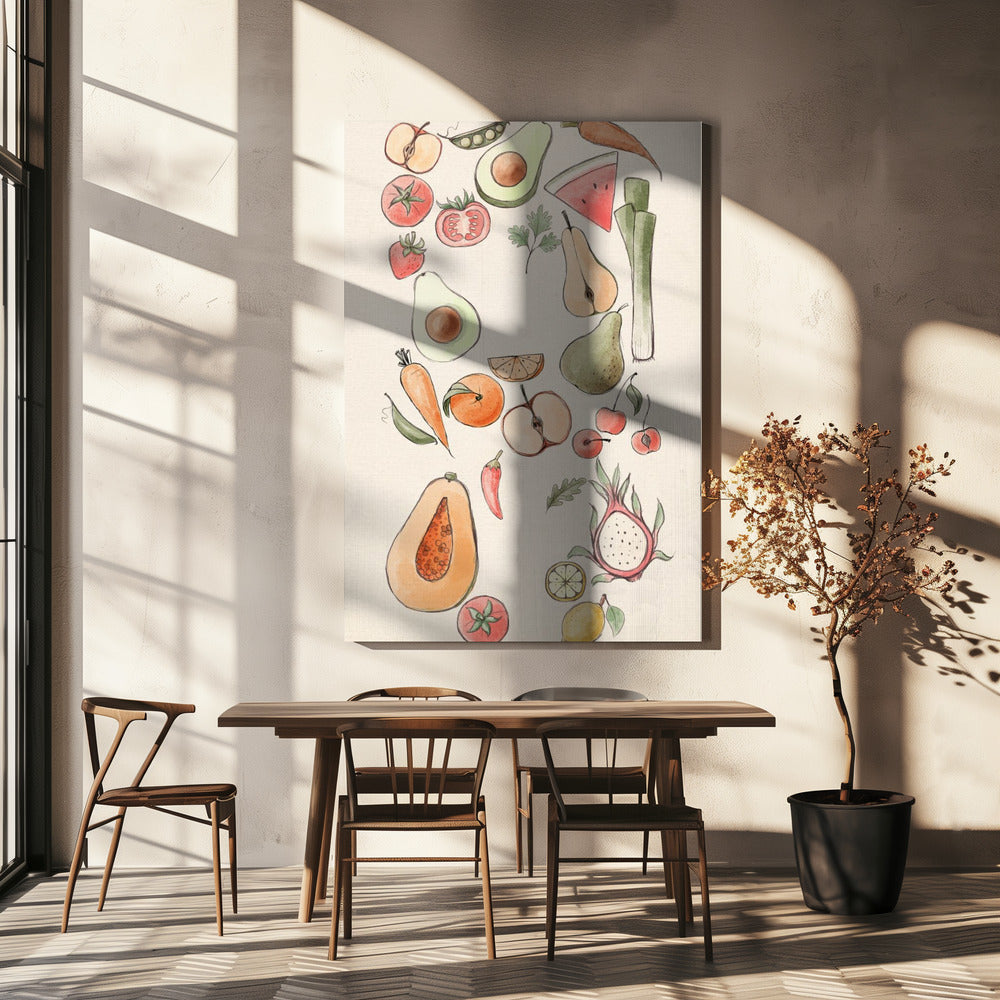 Tropische groente illustratie | Canvas