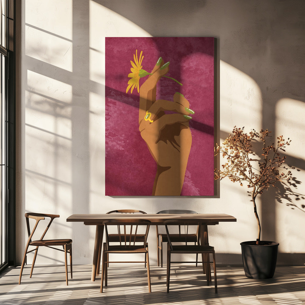Rokende bloem | Canvas