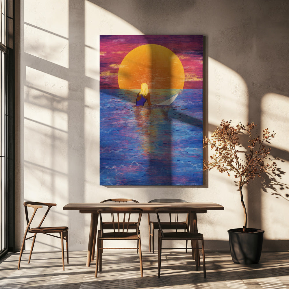 Surfermeisje | Canvas