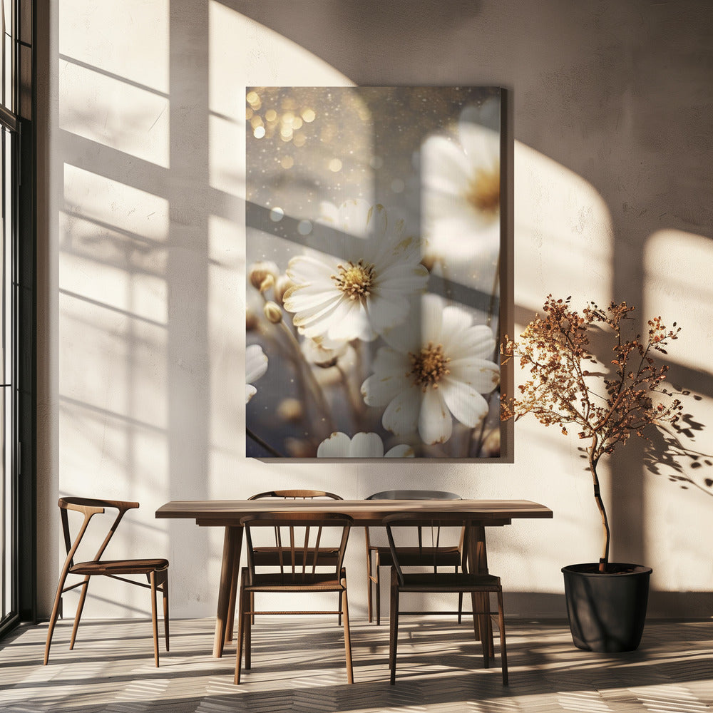 Bloemblaadjes in sterrenlicht | Canvas