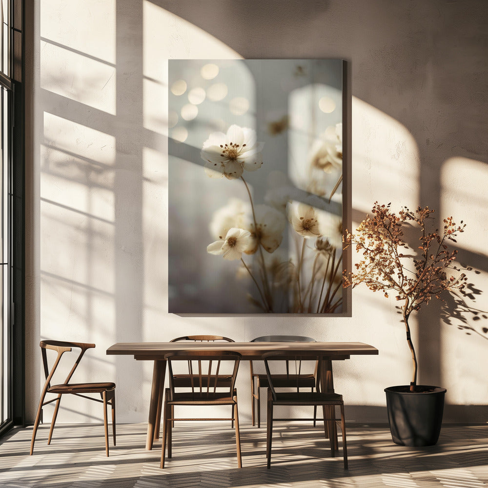 Bloemblaadjes in zacht licht | Canvas