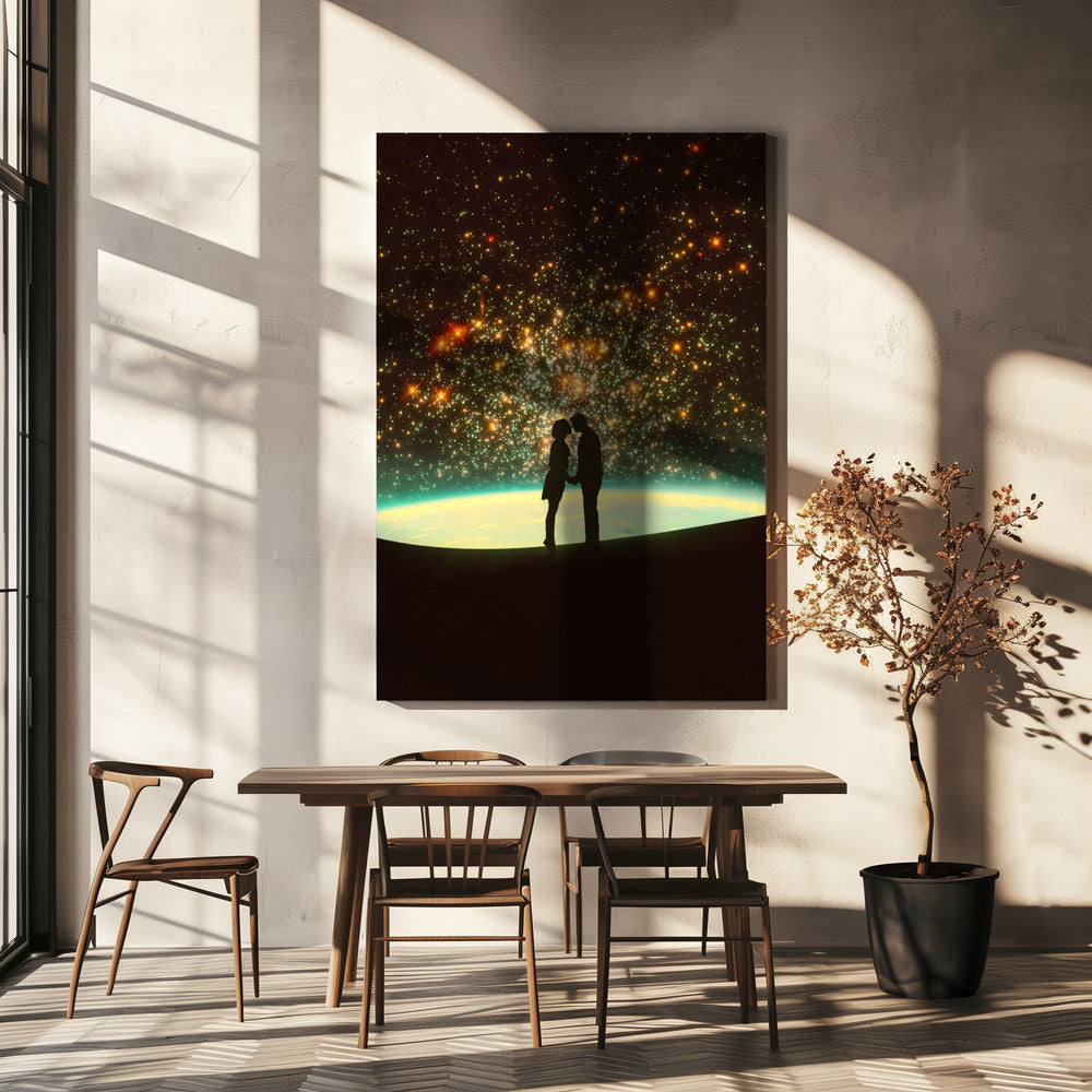 Een kosmische kus | Canvas
