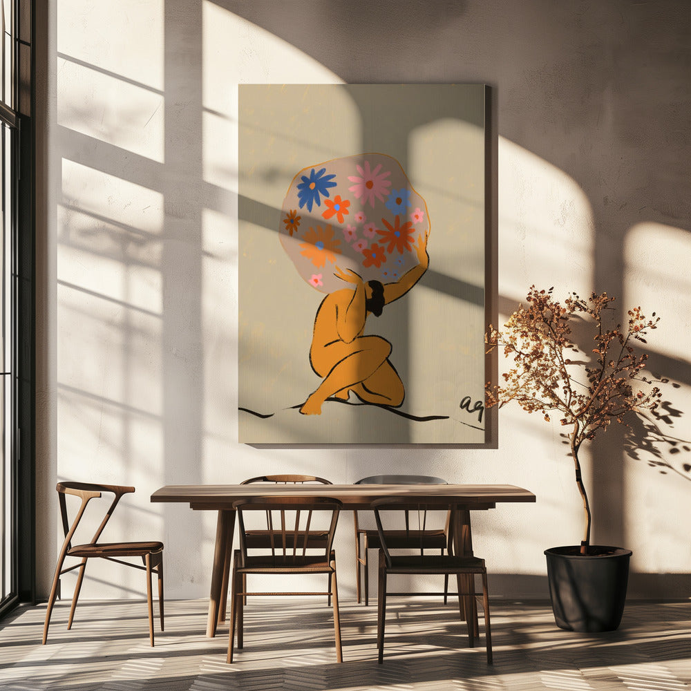 World On Her Shoulders | Canvas