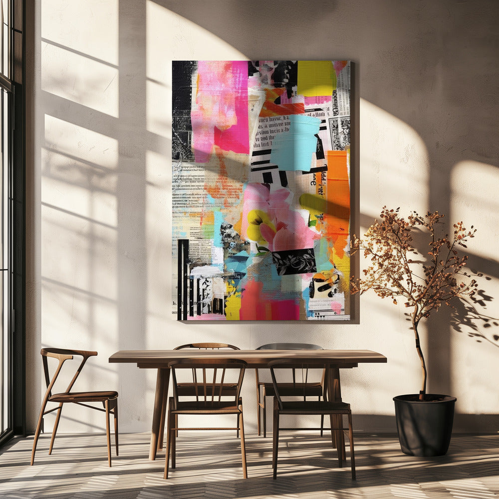 Stedelijke bloemencollage | Canvas