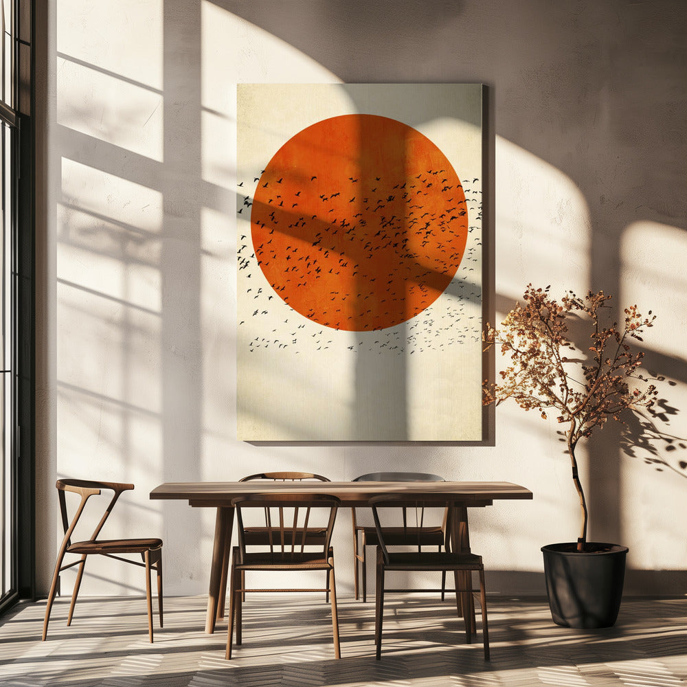 Vogels in de zon | Canvas