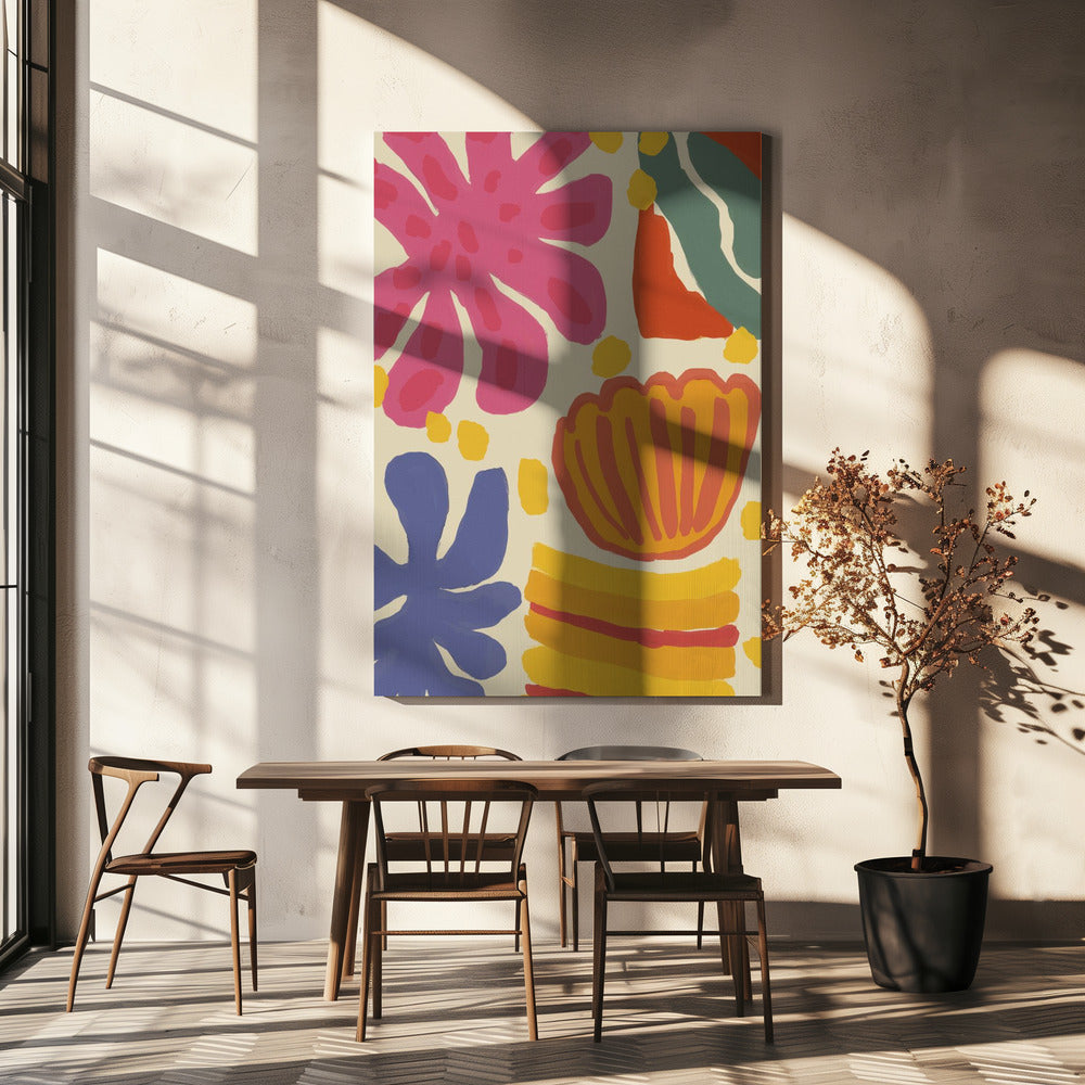 Levendige Flora Dans | Canvas