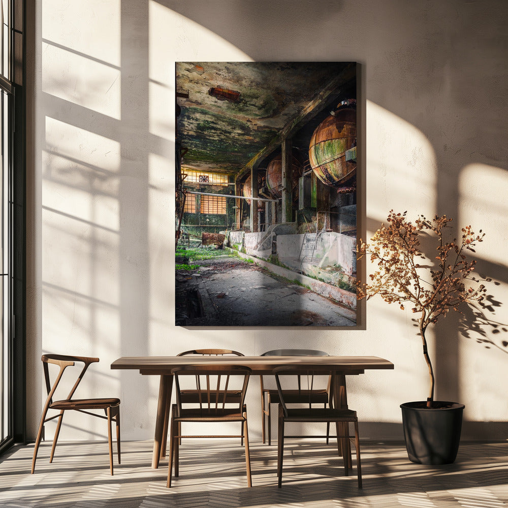 Roestige industriële ballen | Canvas