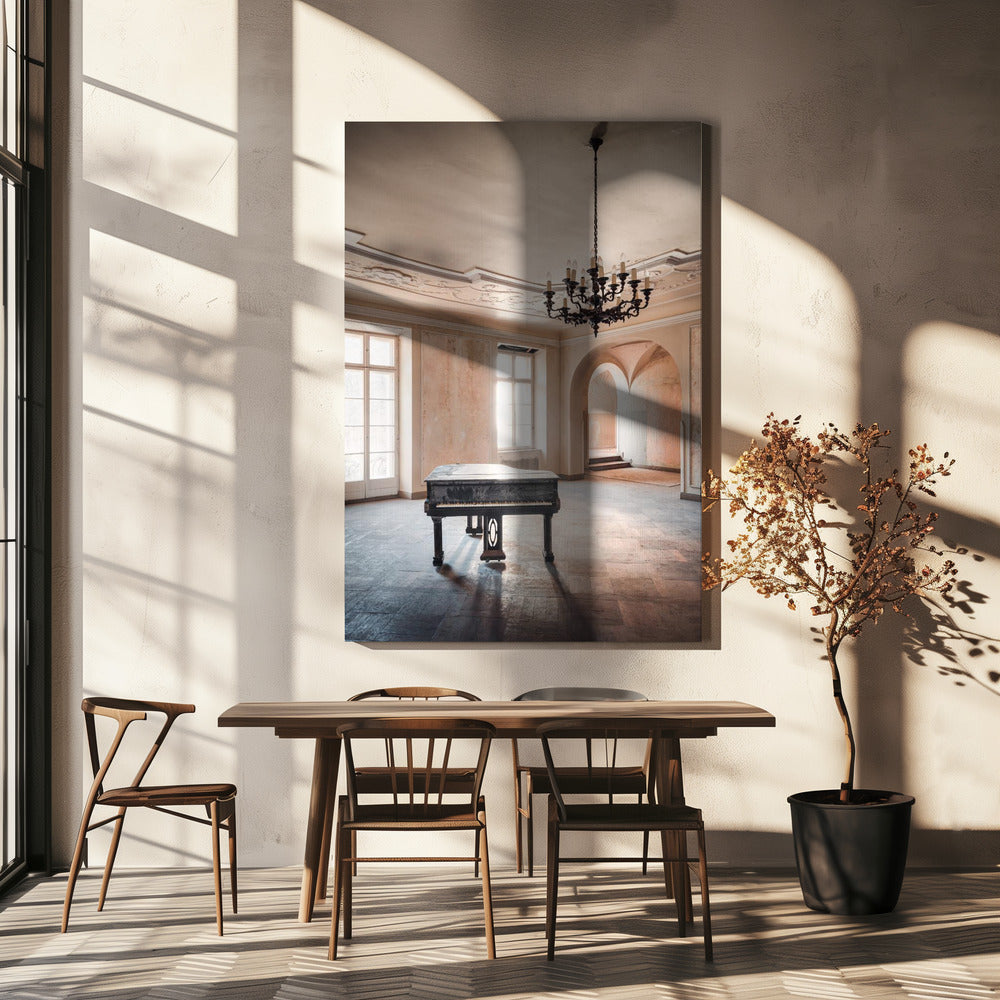 Piano in een verlaten kasteel | Canvas