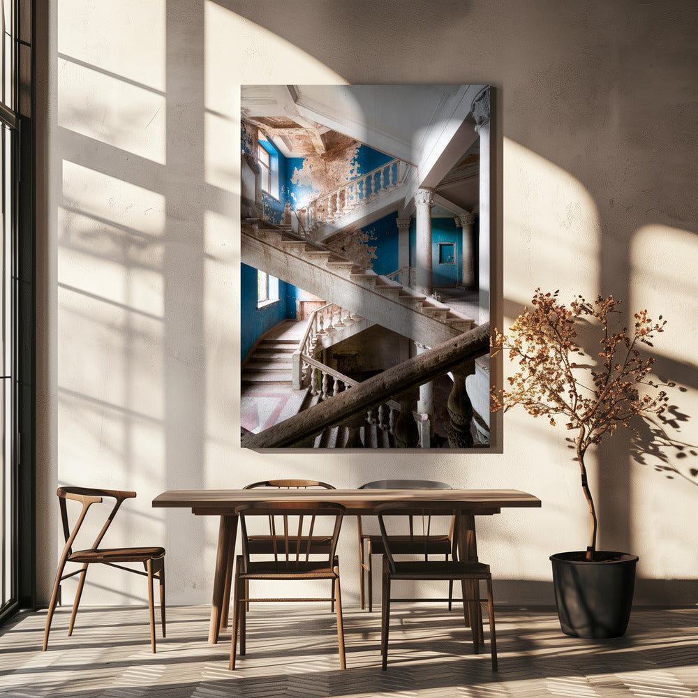 Blauwe trap | Canvas