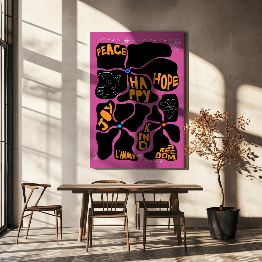 Bloem van de Tijd - Paars | Canvas