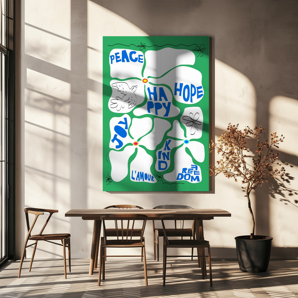 Bloem van de Tijd - Groen | Canvas