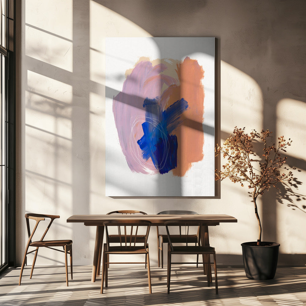 Abstracte penseelstreken 90 | Canvas