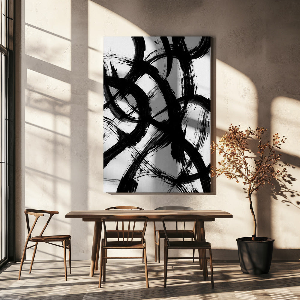 Abstracte penseelstreken 98X | Canvas