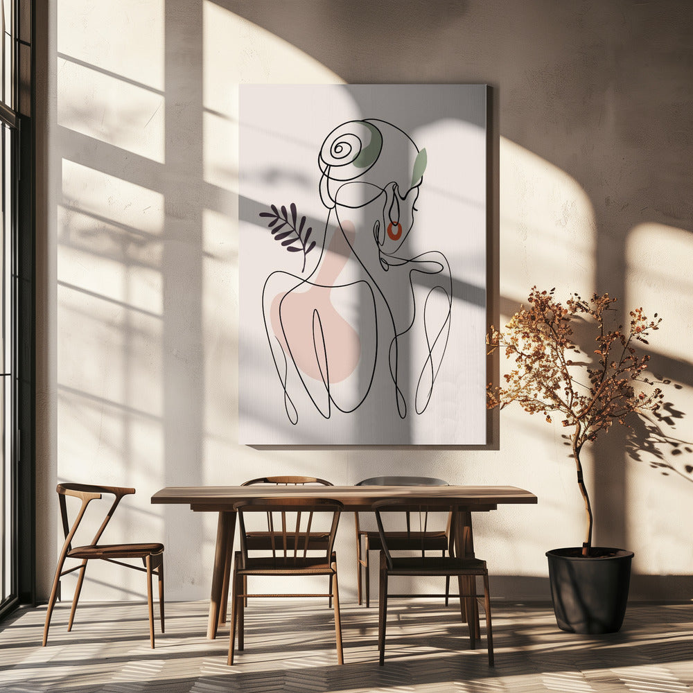 Serene Line Embrace | Canvas